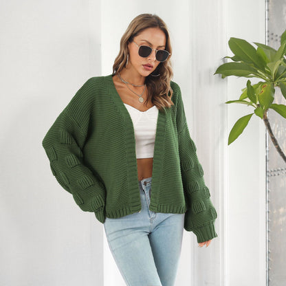 Yunel | Schicke & gemütliche Strickjacke mit Puffärmeln