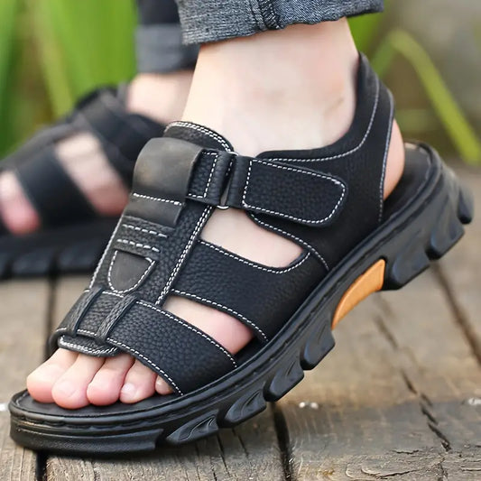 Theo | Offene Zehe Atmungsaktive Sandalen aus Rindsleder