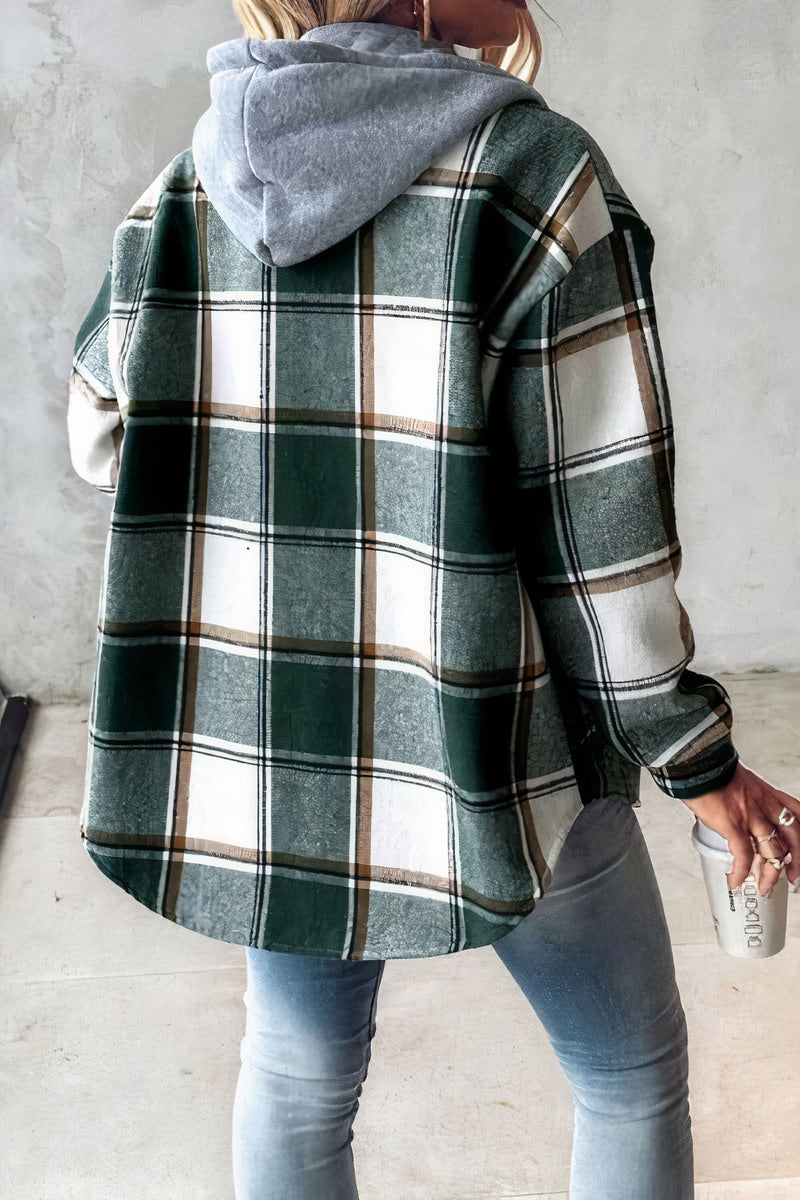 Flanelljacke mit karierter Kapuze - Drika