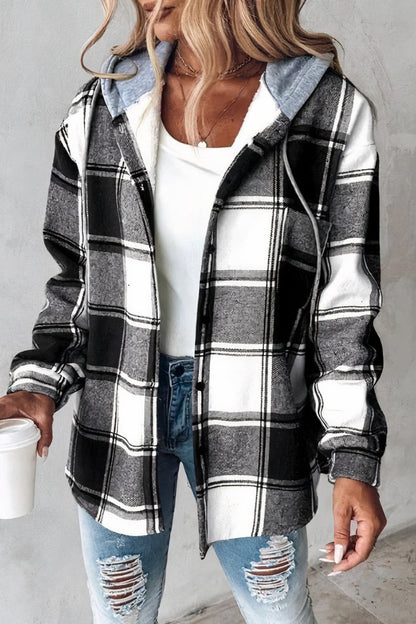 Flanelljacke mit karierter Kapuze - Drika