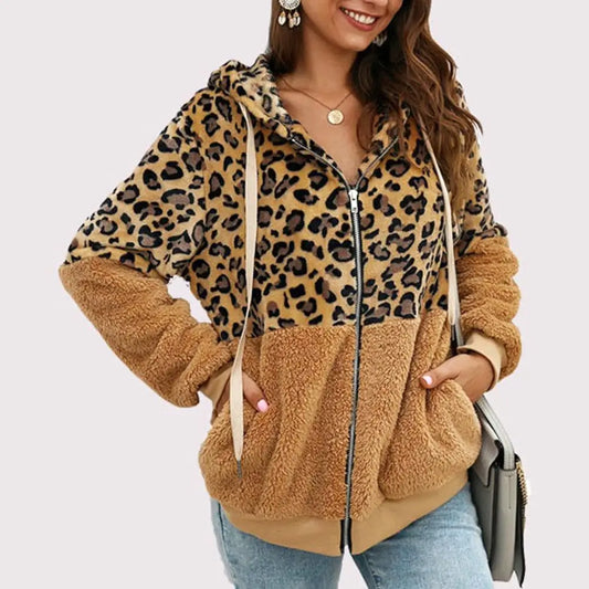 Plüsch-Hoodie mit Leopardenmuster - Mira