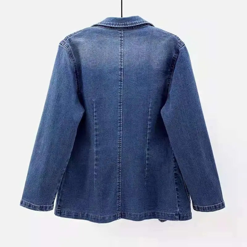 Klassische Denim-Blazer-Jacke für Frauen - Hedy