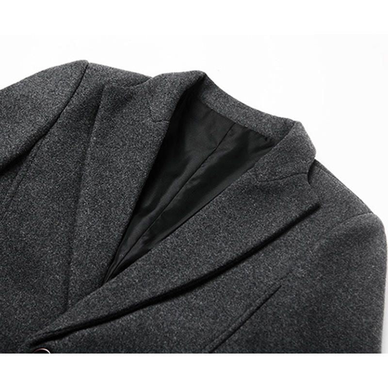 Moritz | Slim-Fit Wool Trenchcoat | Business Casual Jacke in mittlerer Länge mit doppelreihigem Design - perfekt für Herbst &amp; Winter