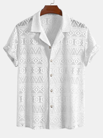 Ricardo - Kurzarmhemd Geometry Textured Cuban Shirt