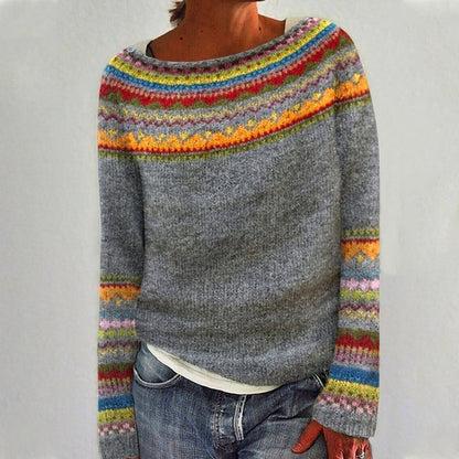 Veronika - Warmer Rundhals Pullover mit Langarm